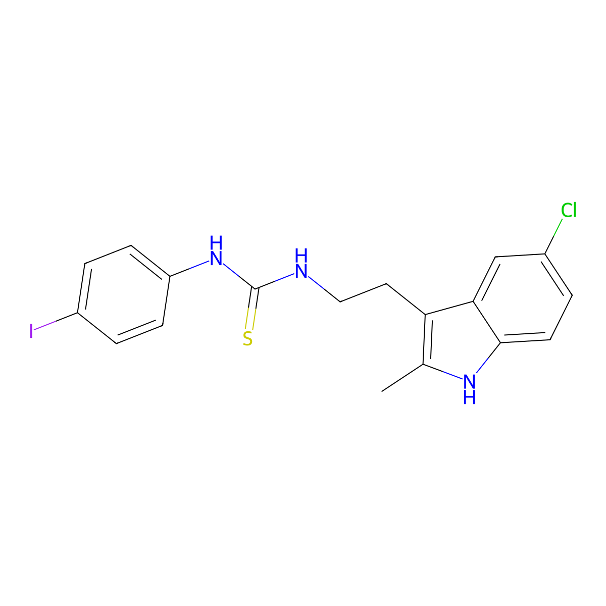 1-(2-(5-chloro-2-methyl-1H-indol-3-yl)ethyl)-3-(4-iodophenyl)thiourea molecular structure, CAS 847389-49-5
