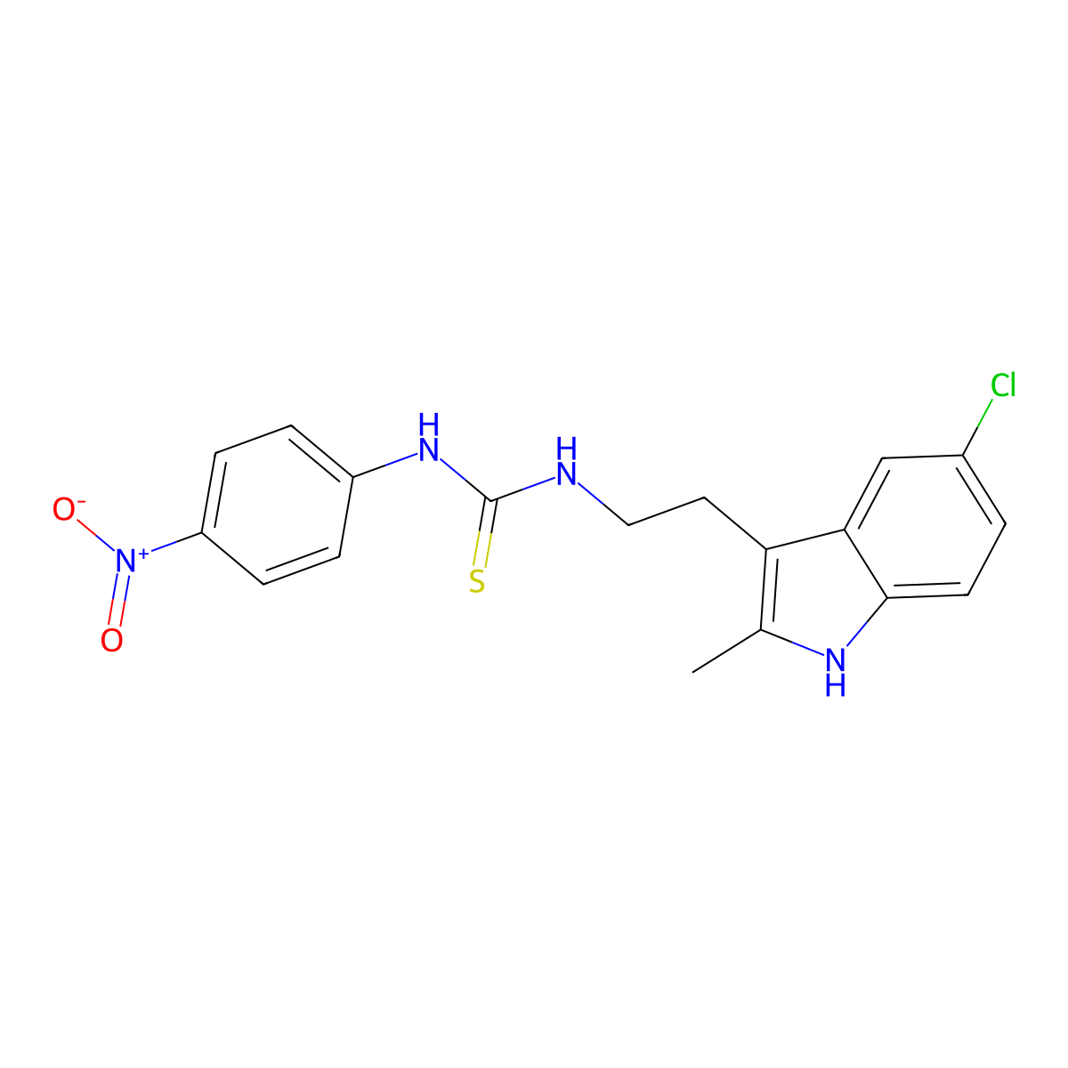 1-(2-(5-chloro-2-methyl-1H-indol-3-yl)ethyl)-3-(4-nitrophenyl)thiourea molecular structure, CAS 847389-52-0