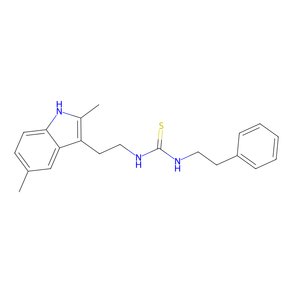 1-(2-(2,5-dimethyl-1H-indol-3-yl)ethyl)-3-phenethylthiourea molecular structure, CAS 847389-61-1