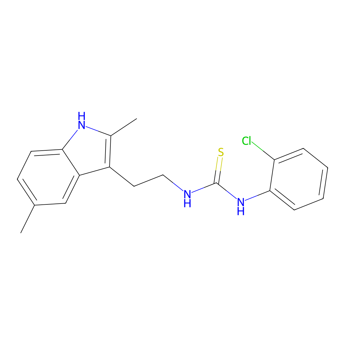 1-(2-chlorophenyl)-3-[2-(2,5-dimethyl-1H-indol-3-yl)ethyl]thiourea molecular structure, CAS 847389-79-1