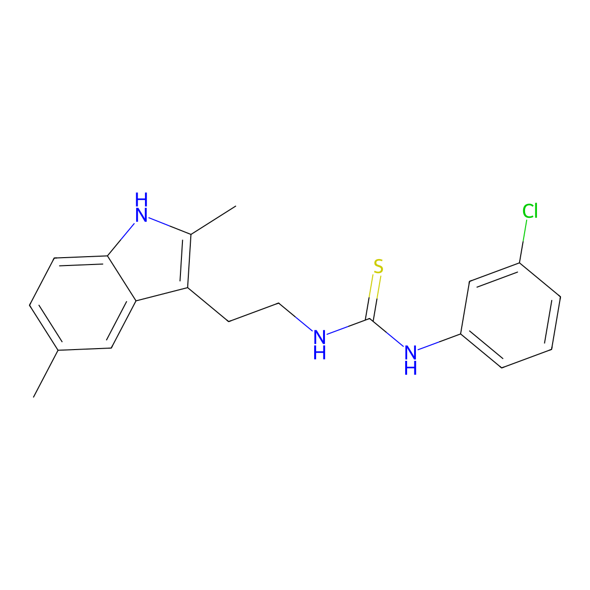 1-(3-chlorophenyl)-3-[2-(2,5-dimethyl-1H-indol-3-yl)ethyl]thiourea molecular structure, CAS 847389-80-4