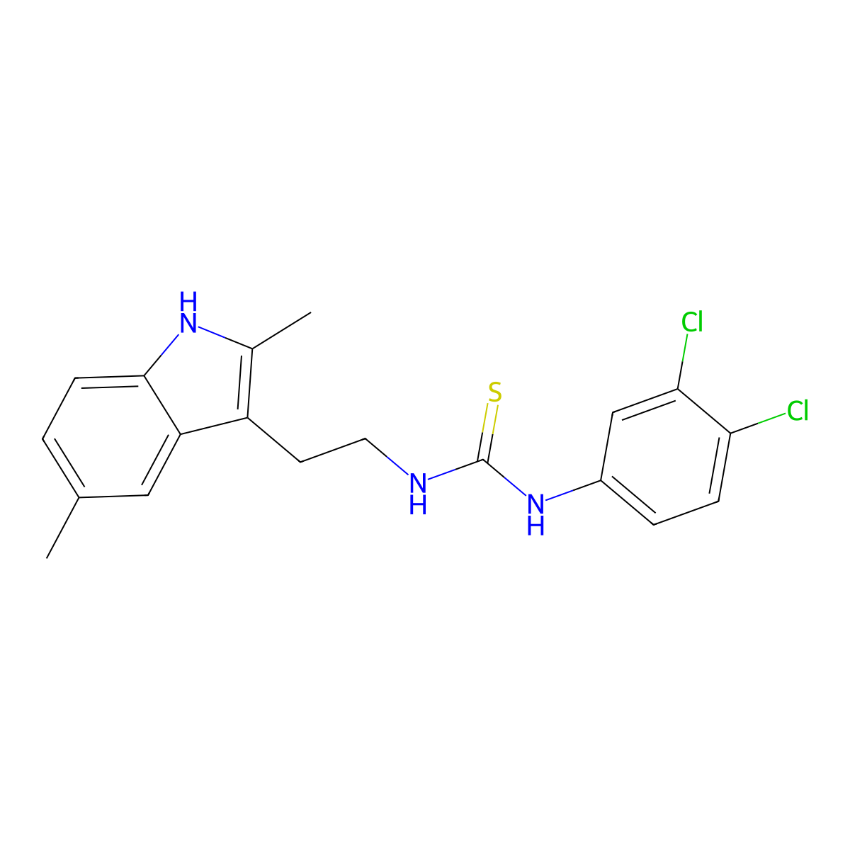 1-(3,4-dichlorophenyl)-3-[2-(2,5-dimethyl-1H-indol-3-yl)ethyl]thiourea molecular structure, CAS 847389-82-6