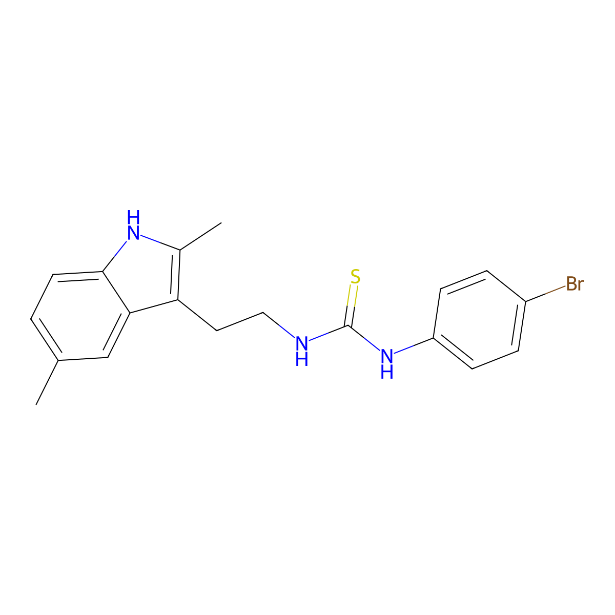 1-(4-bromophenyl)-3-(2-(2,5-dimethyl-1H-indol-3-yl)ethyl)thiourea molecular structure, CAS 847389-85-9