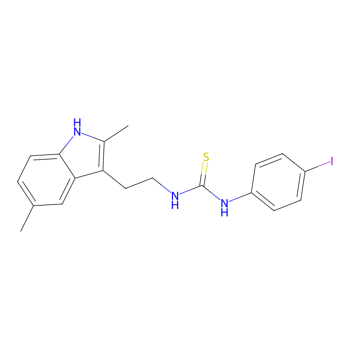 1-(2-(2,5-dimethyl-1H-indol-3-yl)ethyl)-3-(4-iodophenyl)thiourea molecular structure, CAS 847389-86-0
