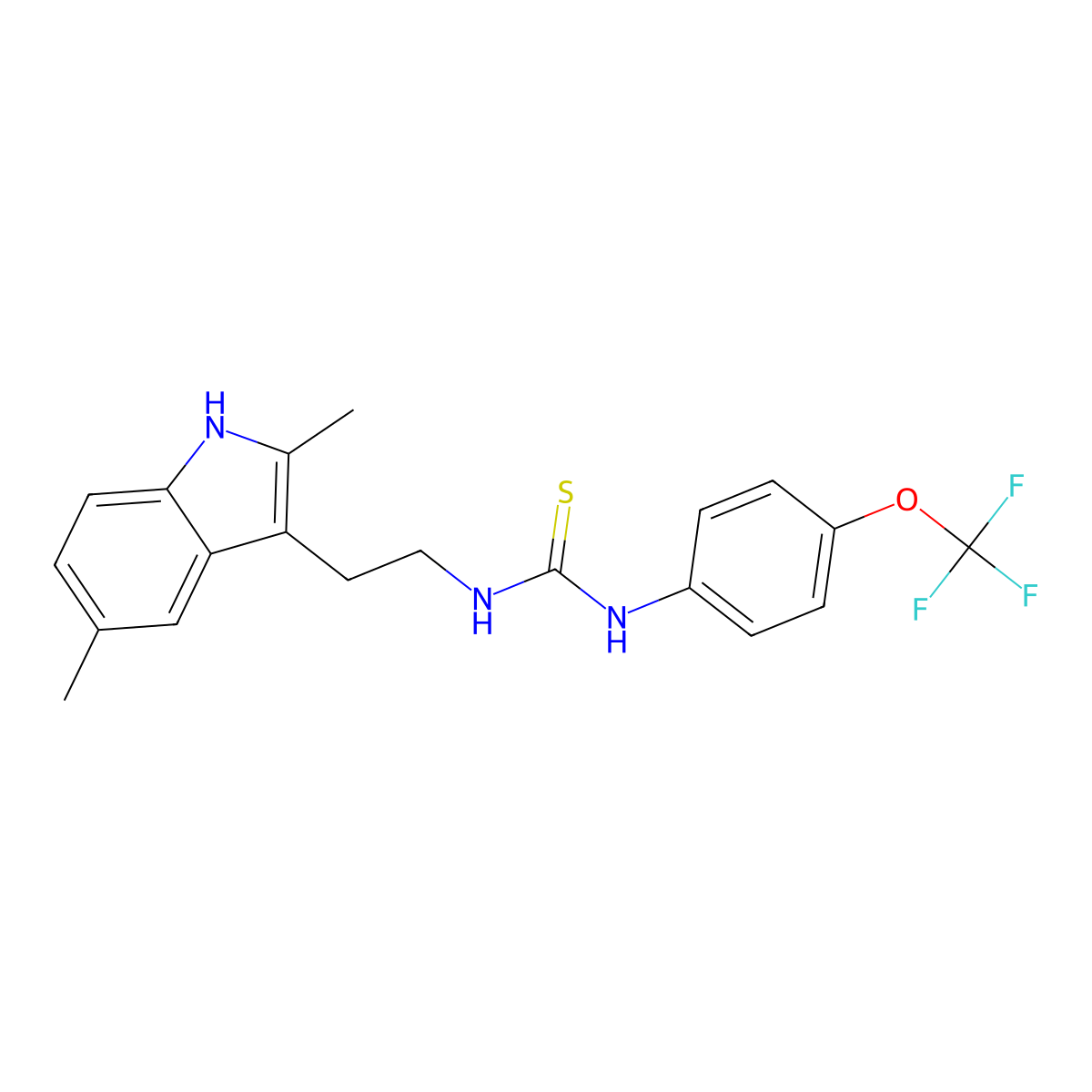 1-(2-(2,5-dimethyl-1H-indol-3-yl)ethyl)-3-(4-(trifluoromethoxy)phenyl)thiourea molecular structure, CAS 847389-90-6