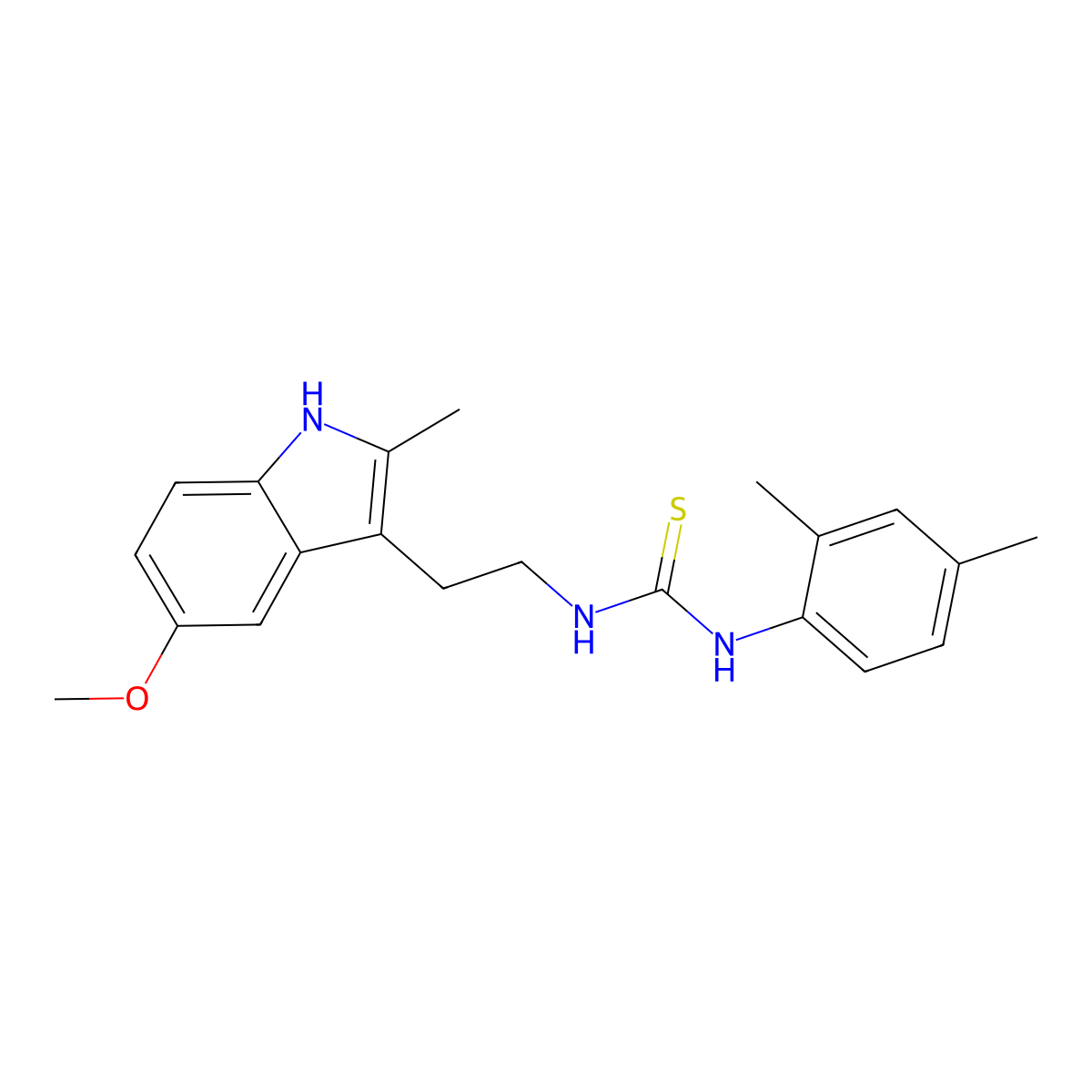 1-(2,4-dimethylphenyl)-3-[2-(5-methoxy-2-methyl-1H-indol-3-yl)ethyl]thiourea molecular structure, CAS 847390-04-9