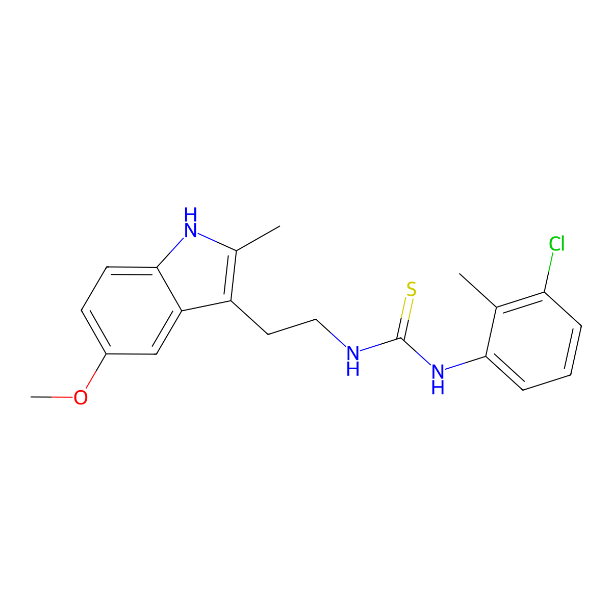 1-(3-chloro-2-methylphenyl)-3-[2-(5-methoxy-2-methyl-1H-indol-3-yl)ethyl]thiourea molecular structure, CAS 847390-18-5