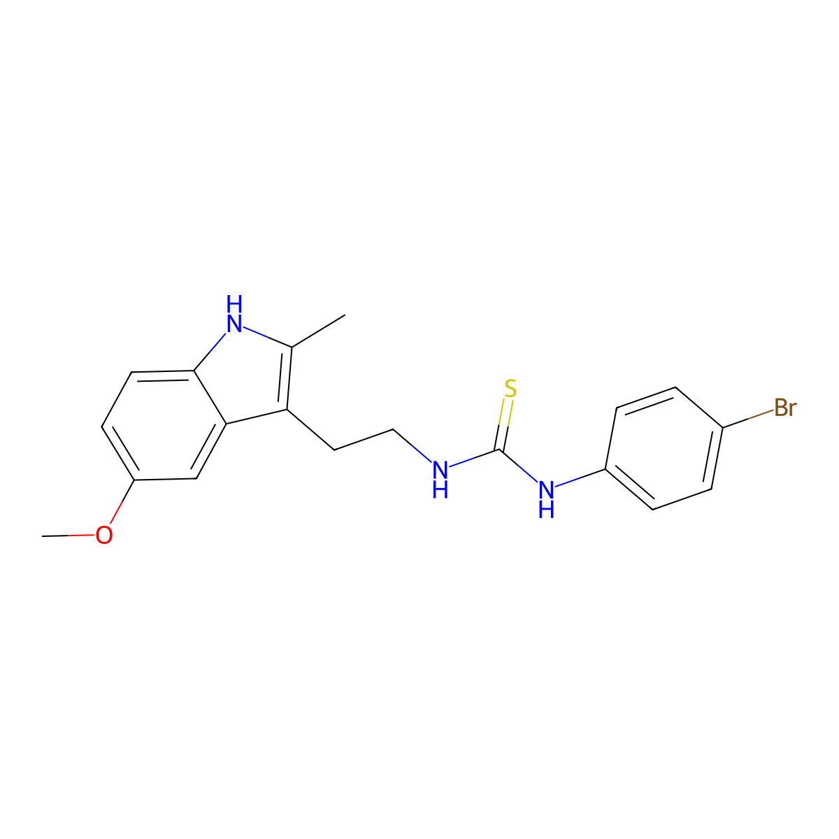 1-(4-bromophenyl)-3-[2-(5-methoxy-2-methyl-1H-indol-3-yl)ethyl]thiourea molecular structure, CAS 847390-20-9