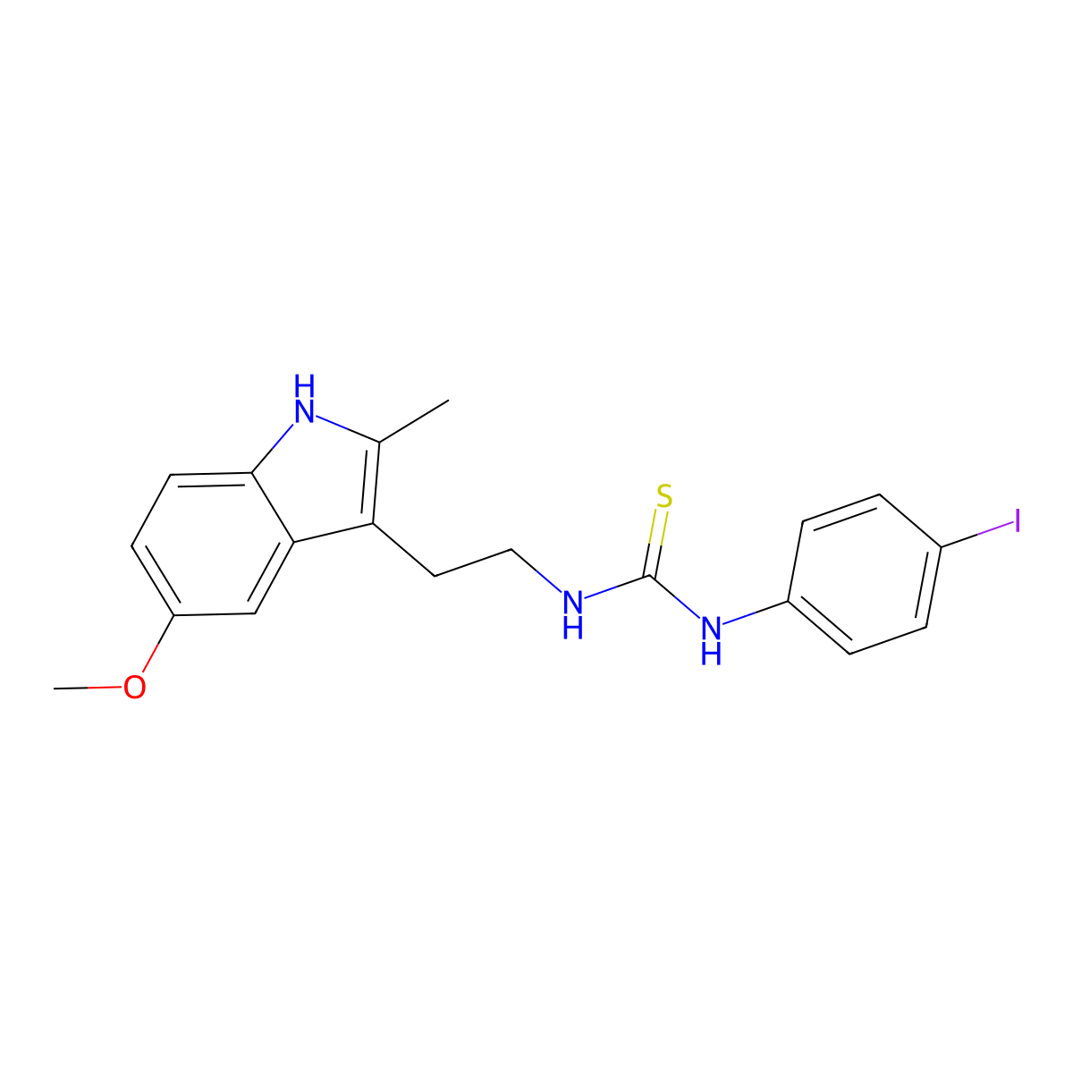 1-(4-iodophenyl)-3-[2-(5-methoxy-2-methyl-1H-indol-3-yl)ethyl]thiourea molecular structure, CAS 847390-21-0