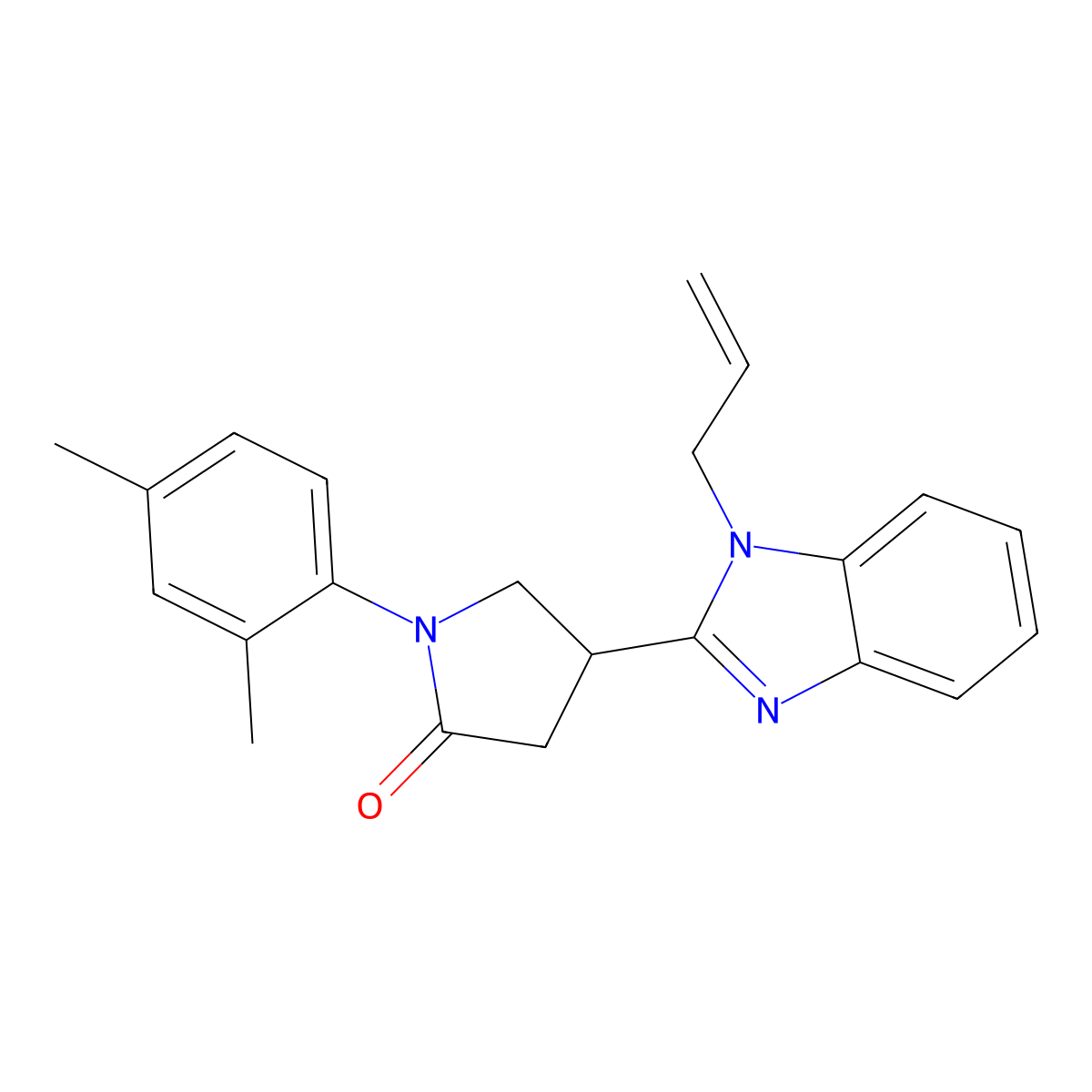 1-(2,4-Dimethylphenyl)-4-(1-prop-2-enylbenzimidazol-2-yl)pyrrolidin-2-one molecular structure, CAS 847394-27-8