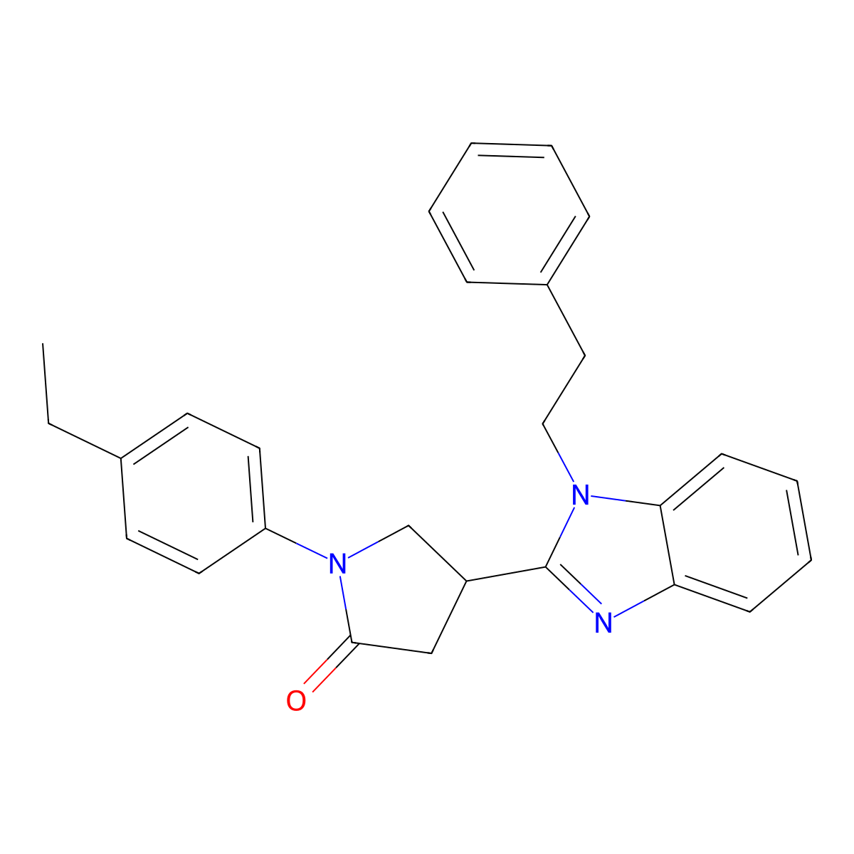 1-(4-ethylphenyl)-4-[1-(2-phenylethyl)-1H-benzimidazol-2-yl]pyrrolidin-2-one molecular structure, CAS 847394-66-5