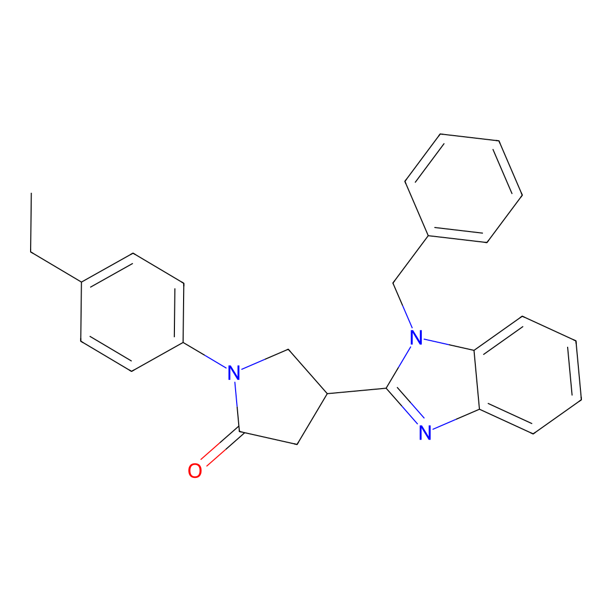 4-(1-Benzylbenzimidazol-2-yl)-1-(4-ethylphenyl)pyrrolidin-2-one molecular structure, CAS 847394-67-6