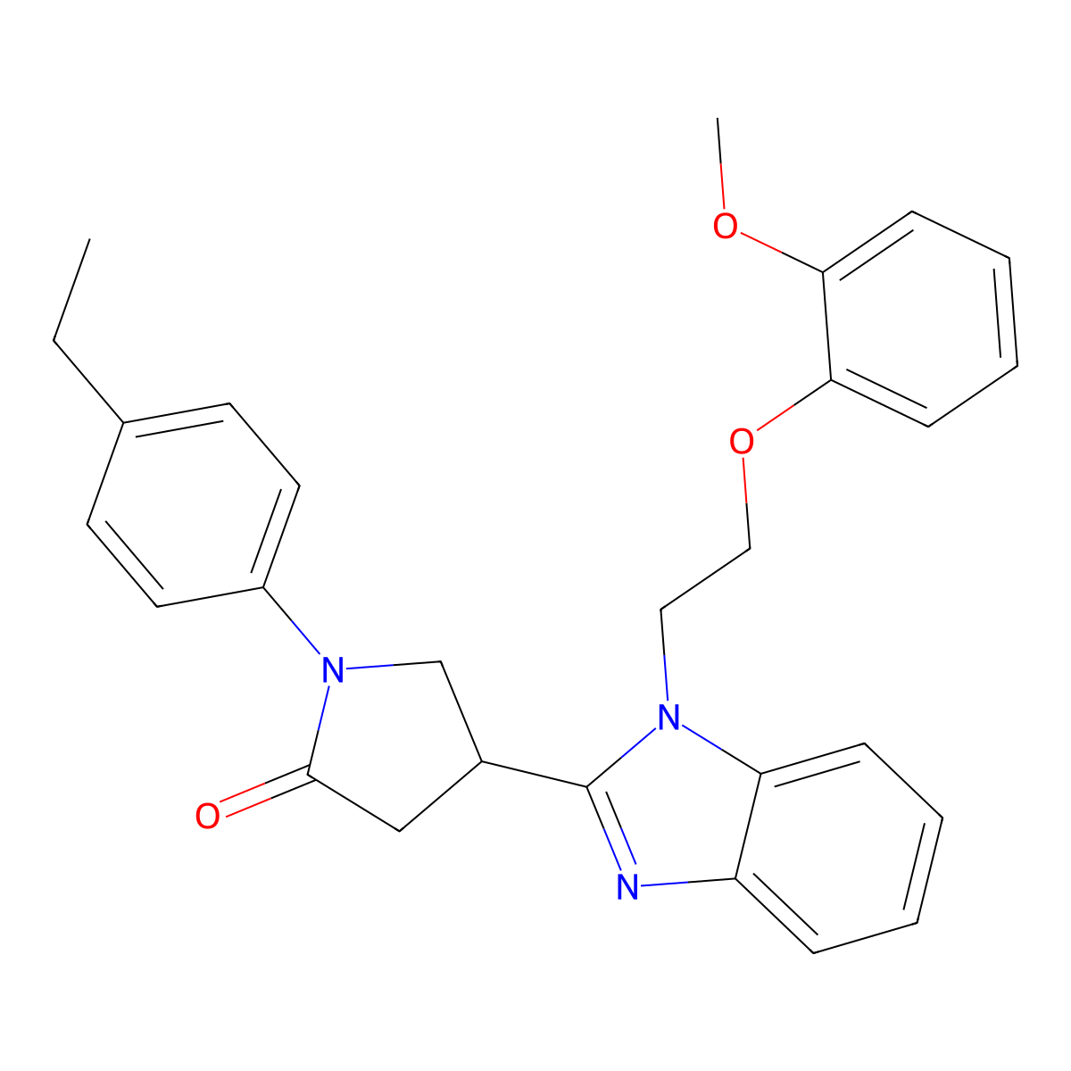 1-(4-ethylphenyl)-4-{1-[2-(2-methoxyphenoxy)ethyl]-1H-1,3-benzodiazol-2-yl}pyrrolidin-2-one molecular structure, CAS 847394-73-4