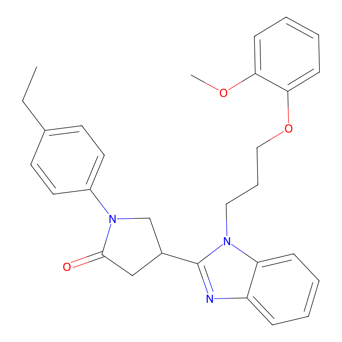 1-(4-Ethylphenyl)-4-[1-[3-(2-methoxyphenoxy)propyl]benzimidazol-2-yl]pyrrolidin-2-one molecular structure, CAS 847394-75-6