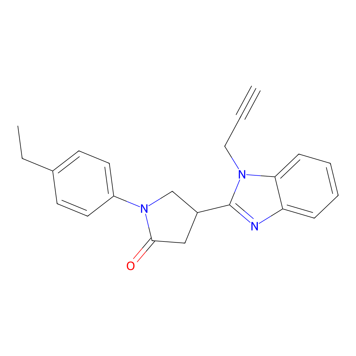 1-(4-ethylphenyl)-4-(1-(prop-2-yn-1-yl)-1H-benzo[d]imidazol-2-yl)pyrrolidin-2-one molecular structure, CAS 847394-76-7