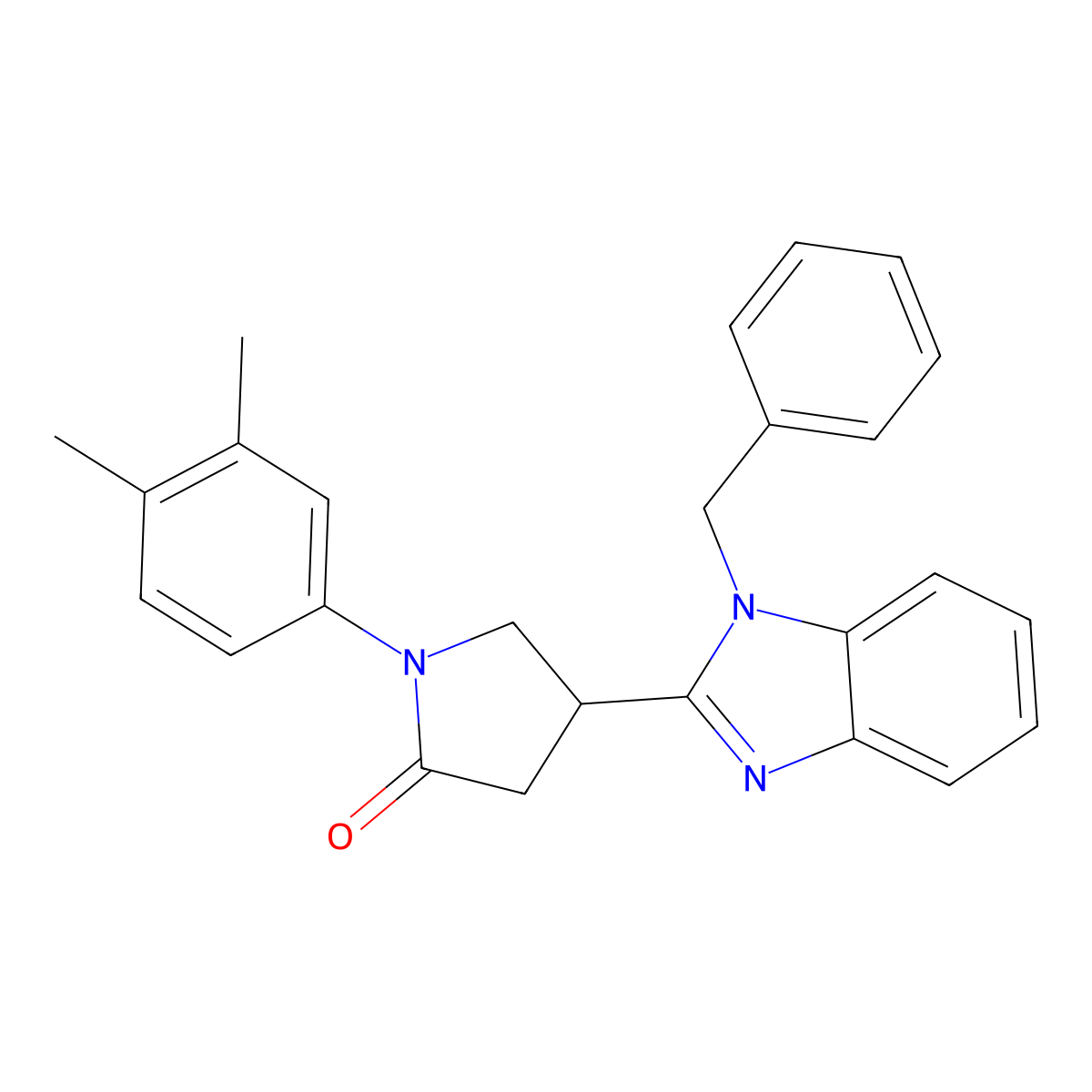 4-(1-Benzylbenzimidazol-2-yl)-1-(3,4-dimethylphenyl)pyrrolidin-2-one molecular structure, CAS 847394-88-1