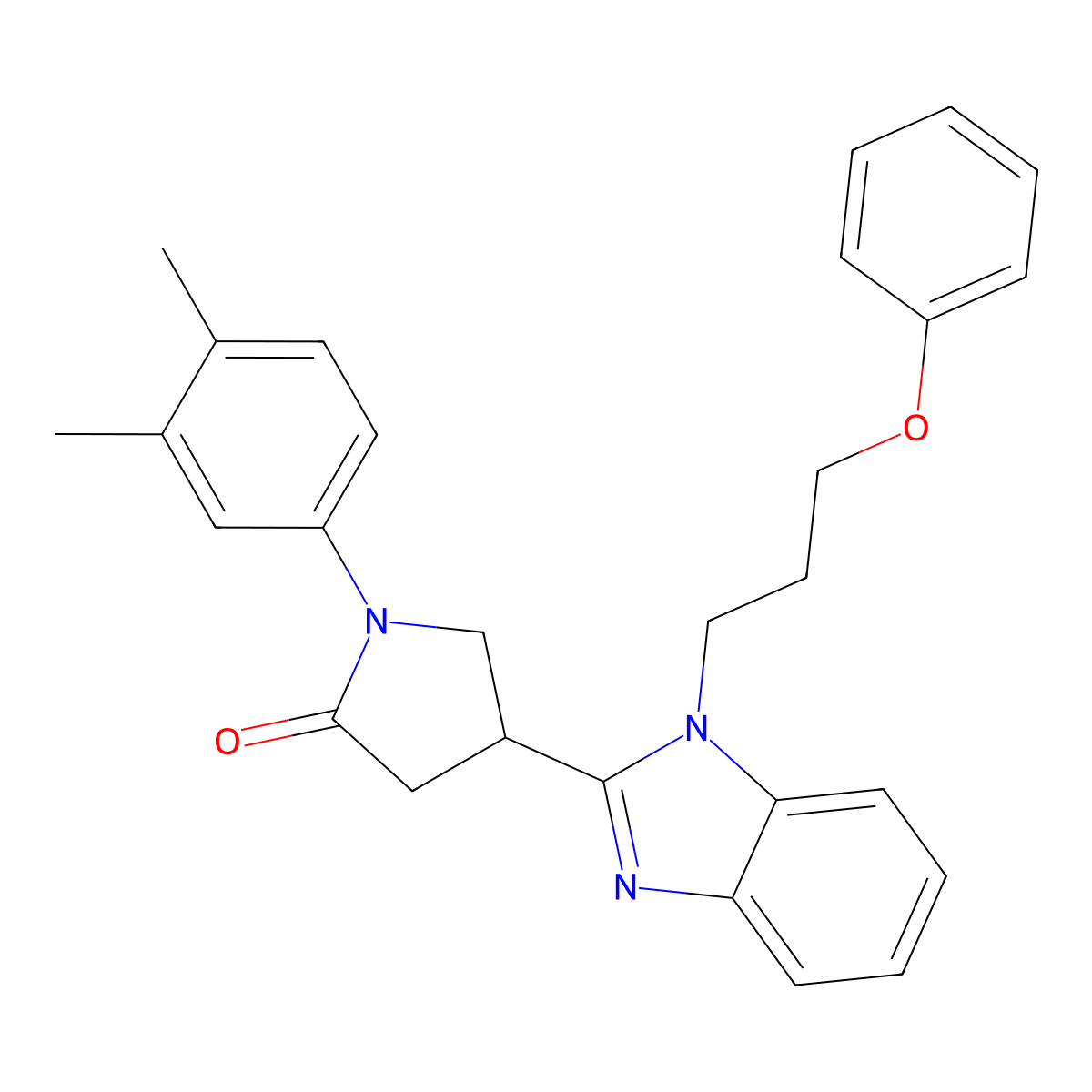 1-(3,4-Dimethylphenyl)-4-[1-(3-phenoxypropyl)benzimidazol-2-yl]pyrrolidin-2-one molecular structure, CAS 847394-98-3