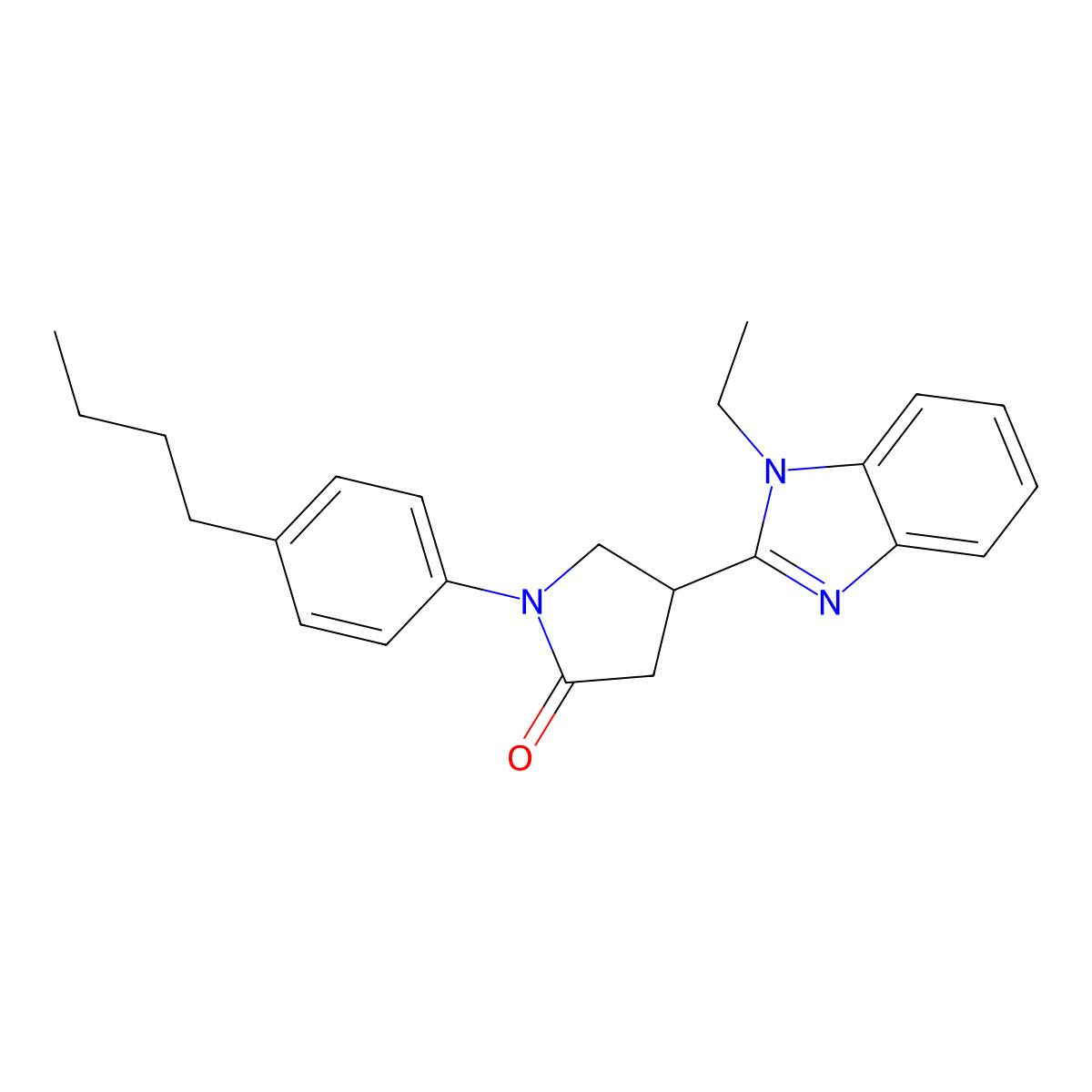 1-(4-Butylphenyl)-4-(1-ethylbenzimidazol-2-yl)pyrrolidin-2-one molecular structure, CAS 847395-03-3