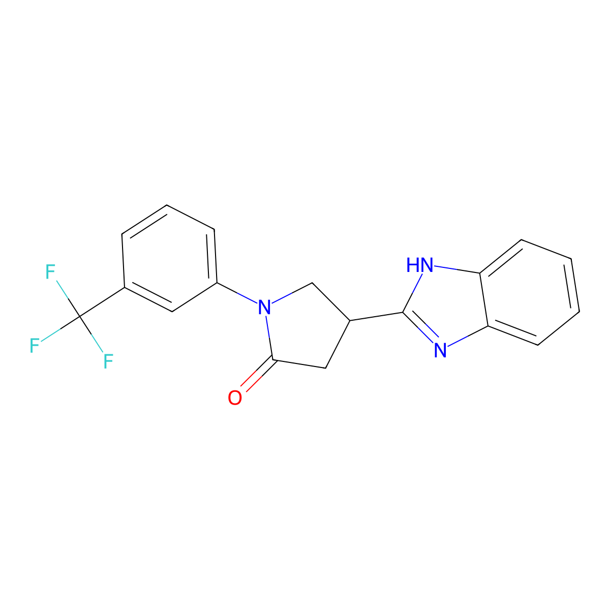 4-(1H-benzimidazol-2-yl)-1-[3-(trifluoromethyl)phenyl]pyrrolidin-2-one molecular structure, CAS 847395-08-8
