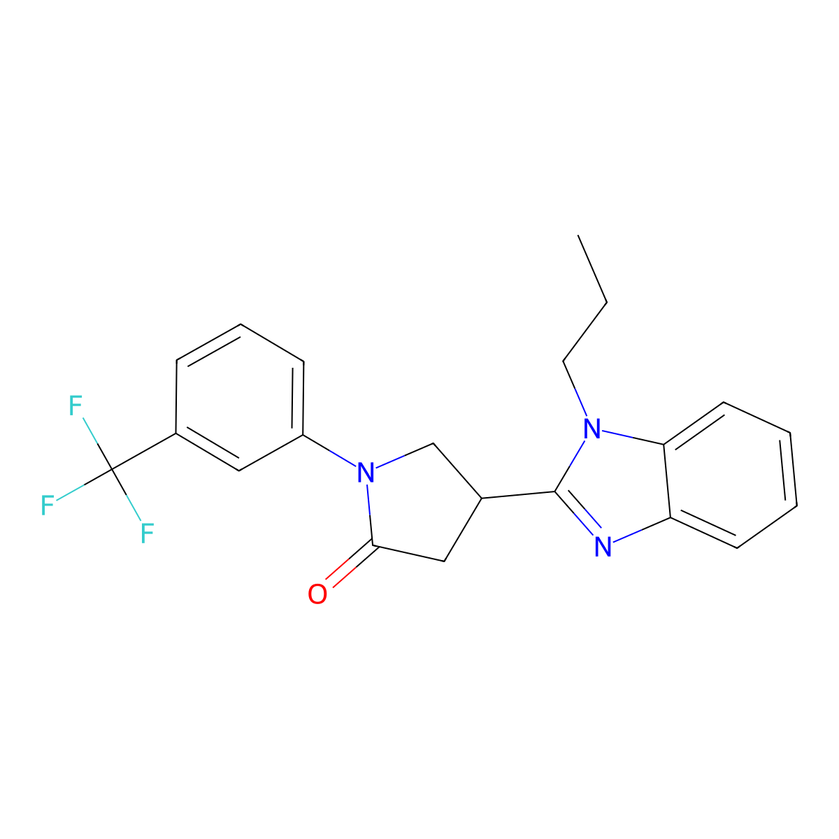 4-(1-Propylbenzimidazol-2-yl)-1-[3-(trifluoromethyl)phenyl]pyrrolidin-2-one molecular structure, CAS 847395-11-3