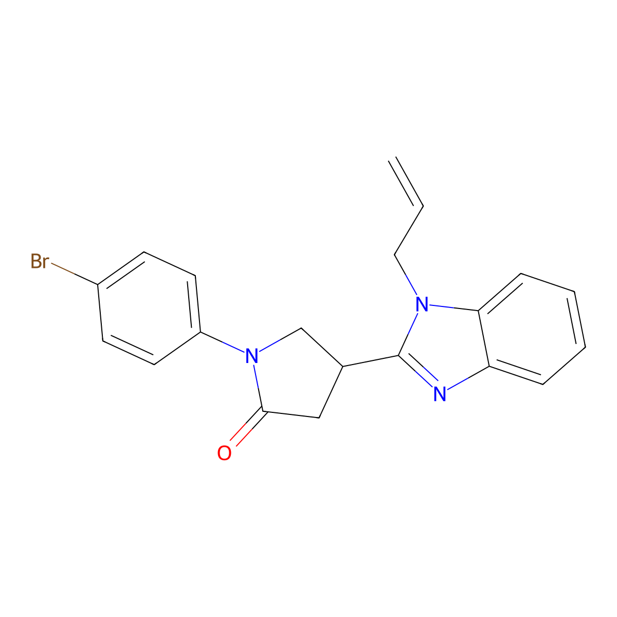 4-(1-allyl-1H-benzo[d]imidazol-2-yl)-1-(4-bromophenyl)pyrrolidin-2-one molecular structure, CAS 847395-40-8