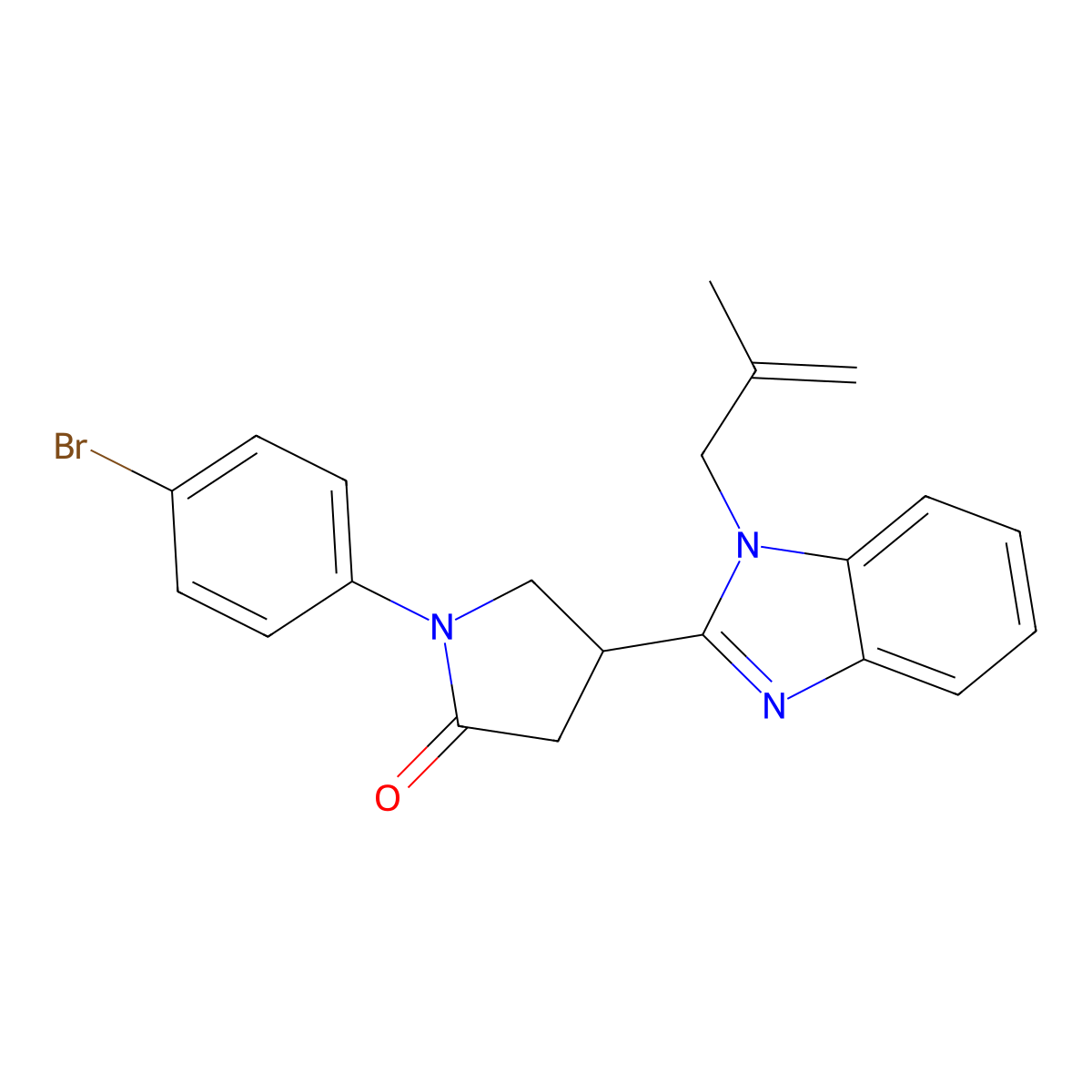 1-(4-bromophenyl)-4-(1-(2-methylallyl)-1H-benzo[d]imidazol-2-yl)pyrrolidin-2-one molecular structure, CAS 847395-41-9