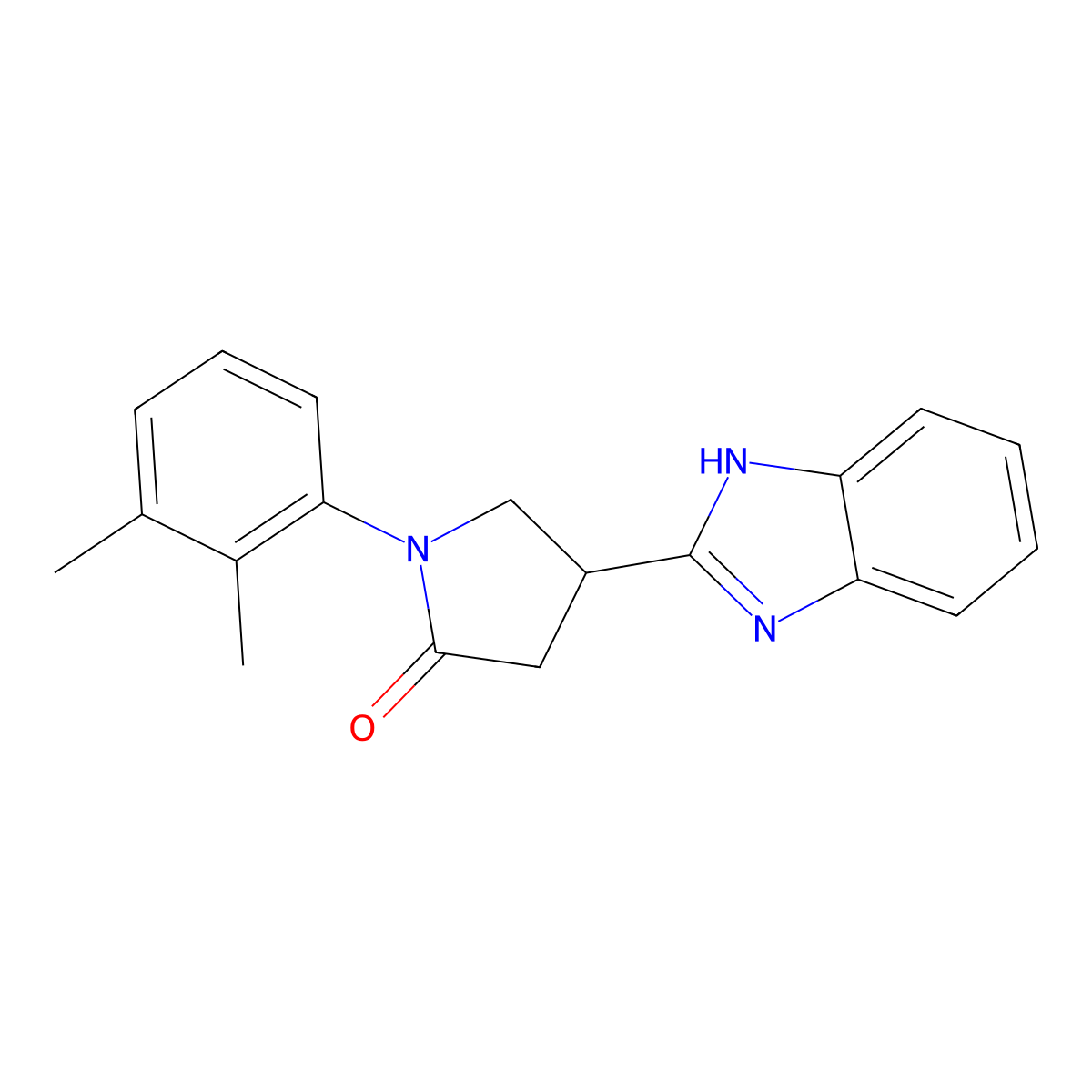 4-(1H-benzimidazol-2-yl)-1-(2,3-dimethylphenyl)pyrrolidin-2-one molecular structure, CAS 847395-52-2