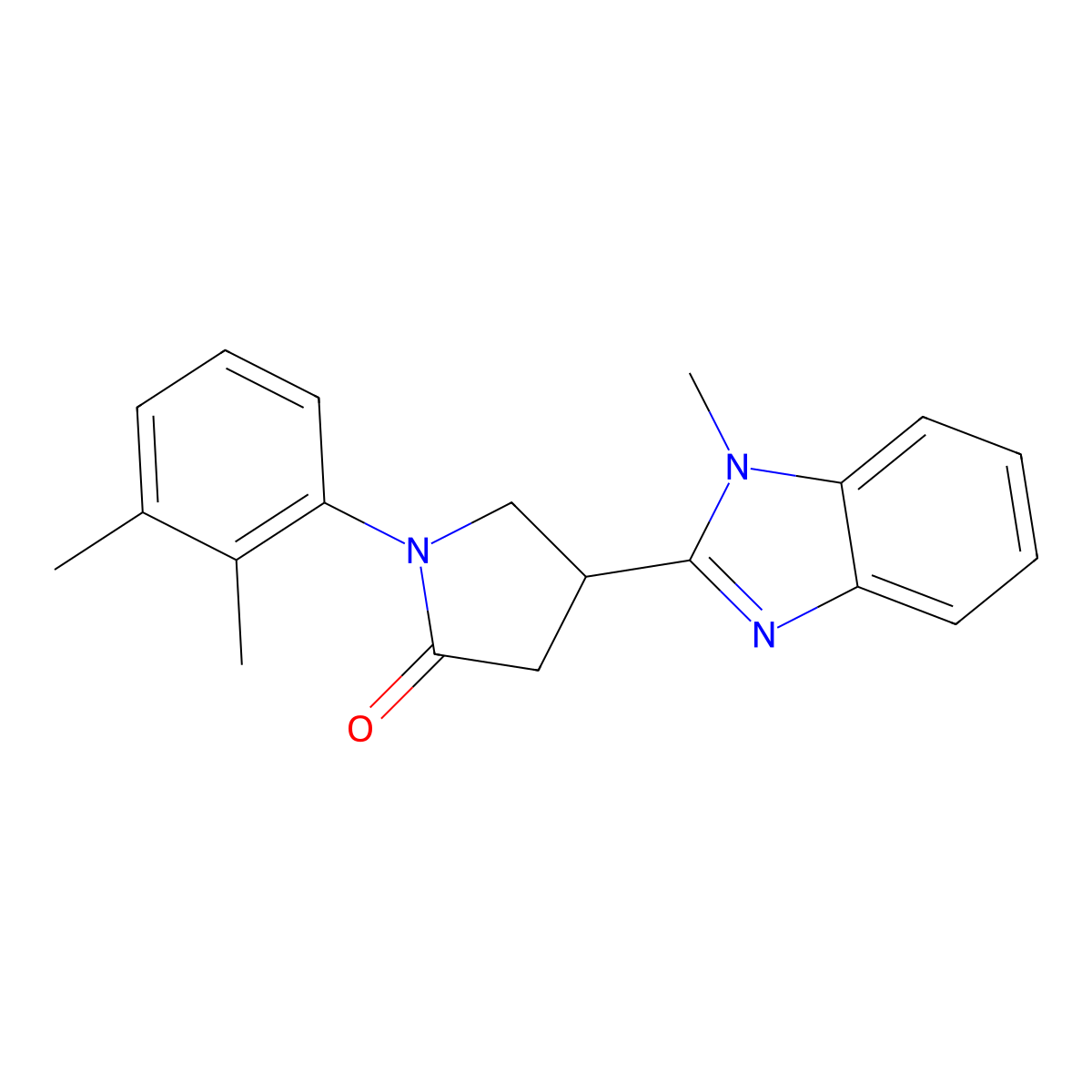 1-(2,3-Dimethylphenyl)-4-(1-methylbenzimidazol-2-yl)pyrrolidin-2-one molecular structure, CAS 847395-53-3