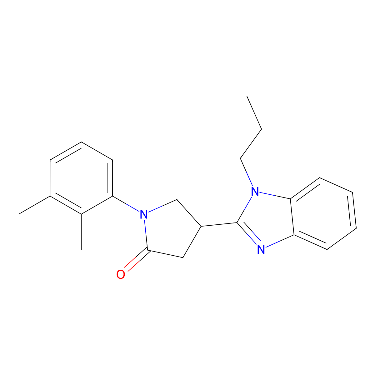 1-(2,3-Dimethylphenyl)-4-(1-propylbenzimidazol-2-yl)pyrrolidin-2-one molecular structure, CAS 847395-55-5