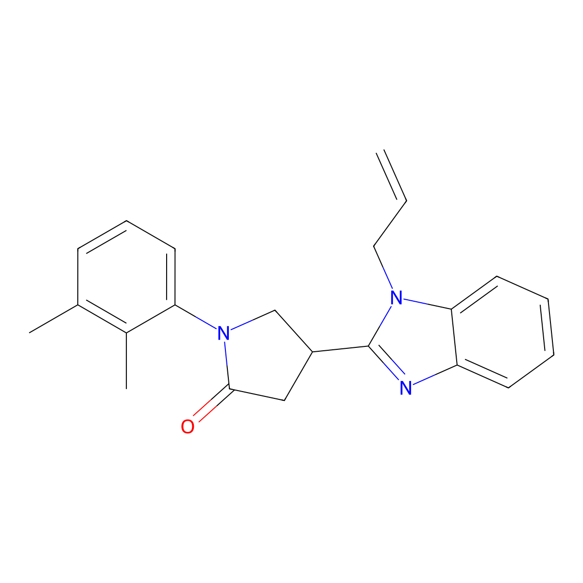 1-(2,3-Dimethylphenyl)-4-(1-prop-2-enylbenzimidazol-2-yl)pyrrolidin-2-one molecular structure, CAS 847395-56-6