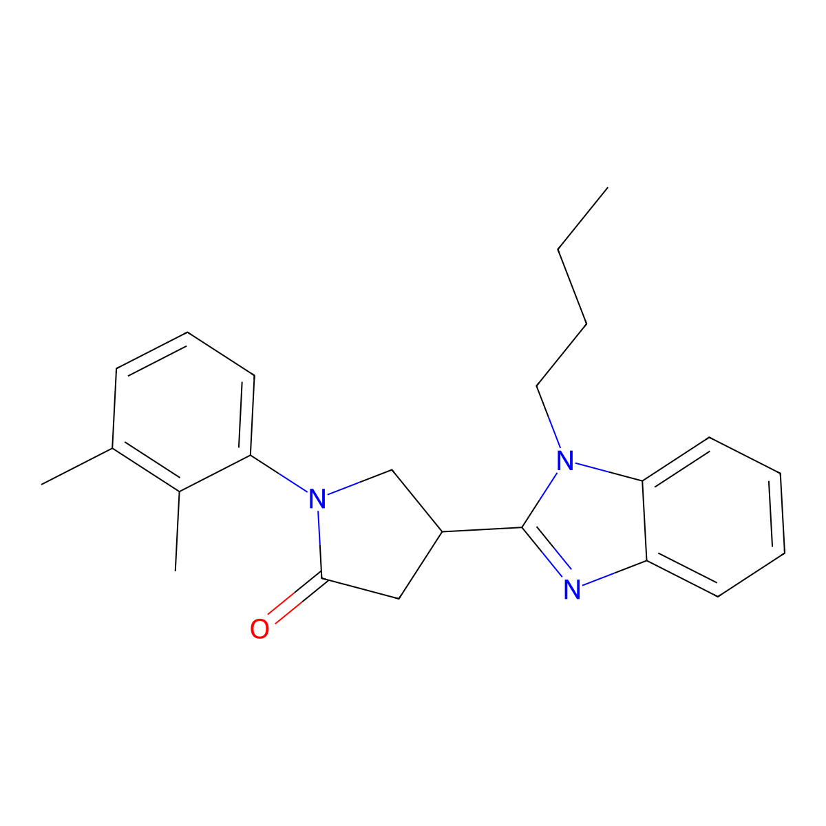 1-(2,3-Dimethylphenyl)-4-(1-butylbenzimidazol-2-yl)pyrrolidin-2-one molecular structure, CAS 847395-59-9