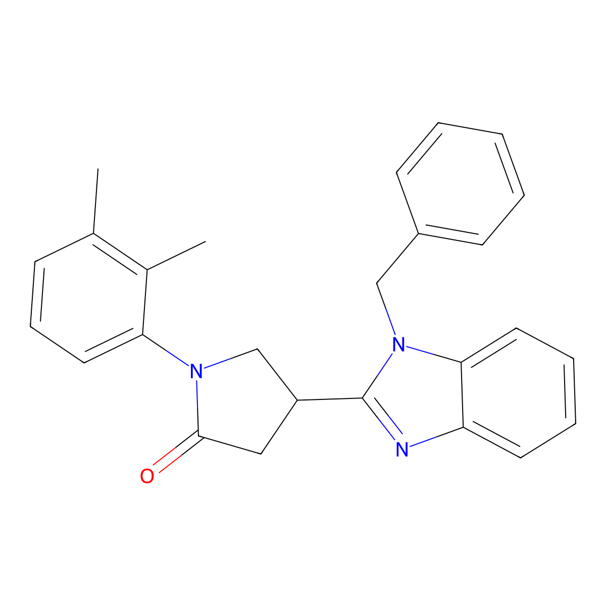 4-(1-benzyl-1H-1,3-benzodiazol-2-yl)-1-(2,3-dimethylphenyl)pyrrolidin-2-one molecular structure, CAS 847395-61-3