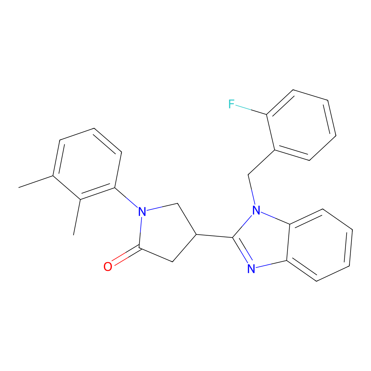 1-(2,3-Dimethylphenyl)-4-[1-[(2-fluorophenyl)methyl]benzimidazol-2-yl]pyrrolidin-2-one molecular structure, CAS 847395-62-4