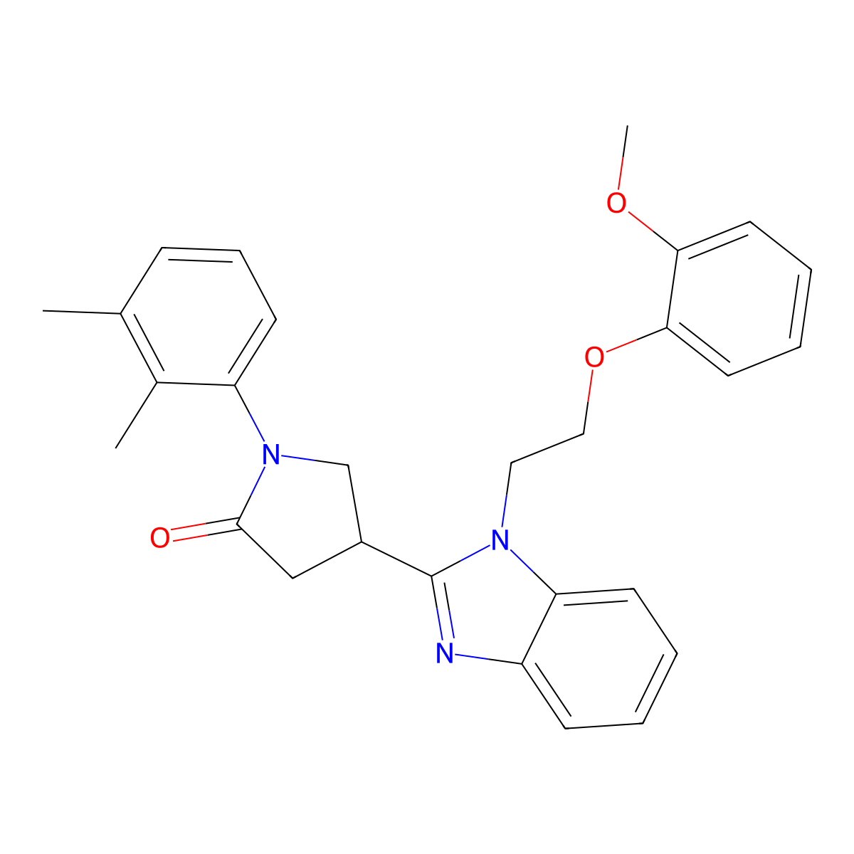 1-(2,3-Dimethylphenyl)-4-[1-[2-(2-methoxyphenoxy)ethyl]benzimidazol-2-yl]pyrrolidin-2-one molecular structure, CAS 847395-70-4