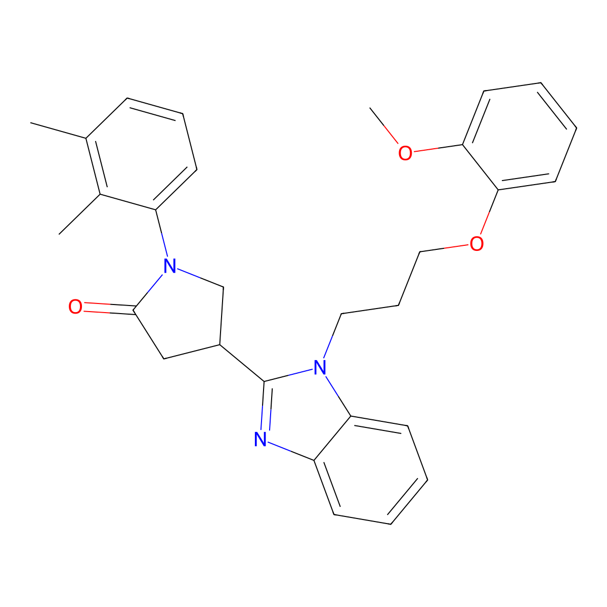 1-(2,3-dimethylphenyl)-4-{1-[3-(2-methoxyphenoxy)propyl]-1H-1,3-benzodiazol-2-yl}pyrrolidin-2-one molecular structure, CAS 847395-73-7