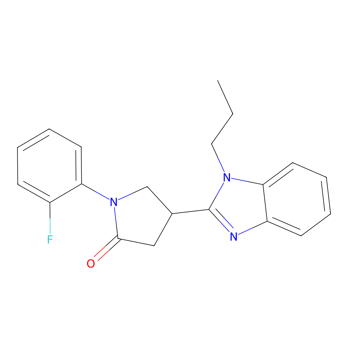 1-(2-Fluorophenyl)-4-(1-propylbenzimidazol-2-yl)pyrrolidin-2-one molecular structure, CAS 847395-90-8