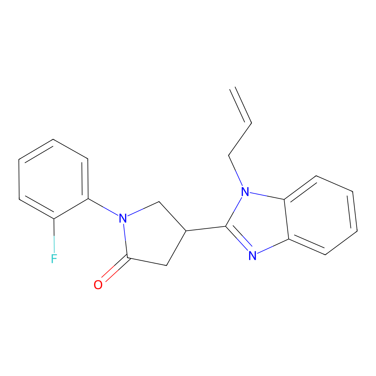 4-(1-allyl-1H-benzo[d]imidazol-2-yl)-1-(2-fluorophenyl)pyrrolidin-2-one molecular structure, CAS 847395-91-9
