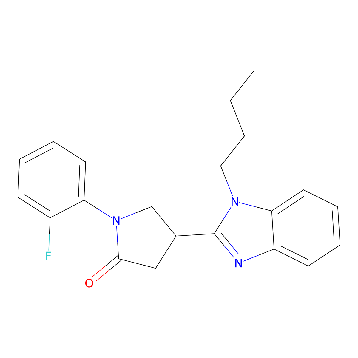 4-(1-Butylbenzimidazol-2-yl)-1-(2-fluorophenyl)pyrrolidin-2-one molecular structure, CAS 847395-93-1