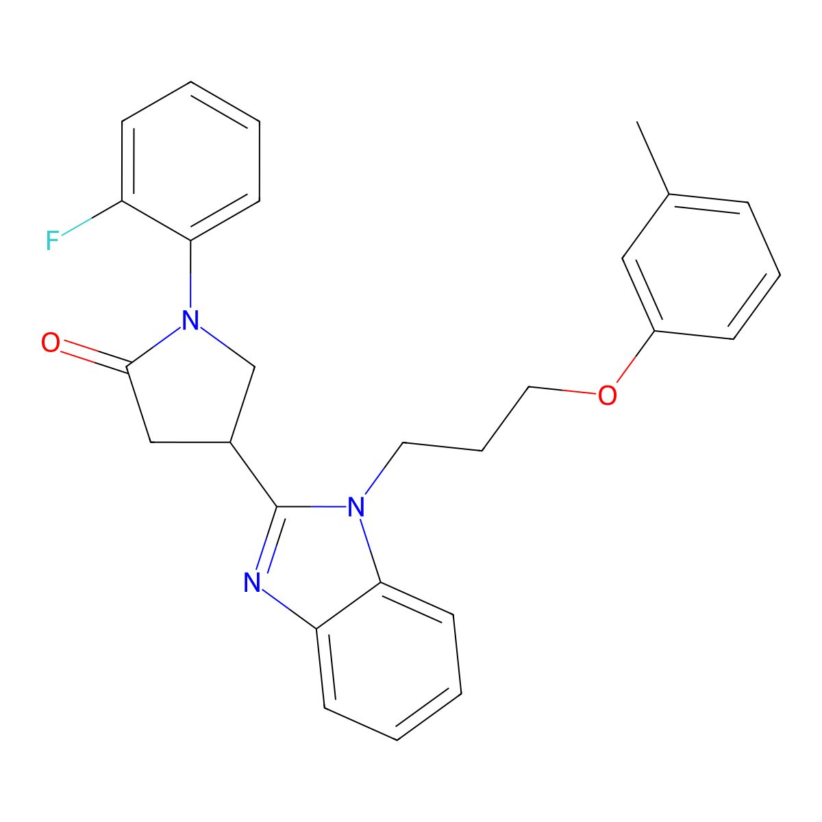 1-(2-Fluorophenyl)-4-[1-[3-(3-methylphenoxy)propyl]benzimidazol-2-yl]pyrrolidin-2-one molecular structure, CAS 847396-14-9