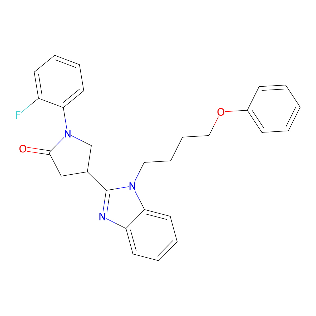 1-(2-fluorophenyl)-4-[1-(4-phenoxybutyl)-1H-1,3-benzodiazol-2-yl]pyrrolidin-2-one molecular structure, CAS 847396-18-3