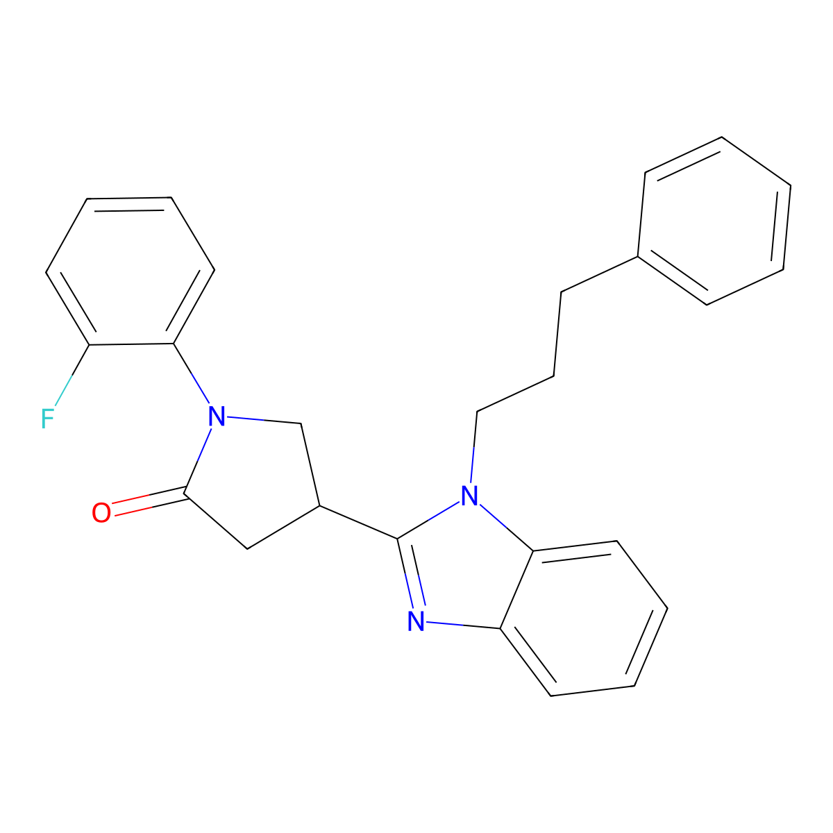 1-(2-fluorophenyl)-4-[1-(3-phenylpropyl)-1H-1,3-benzodiazol-2-yl]pyrrolidin-2-one molecular structure, CAS 847396-19-4