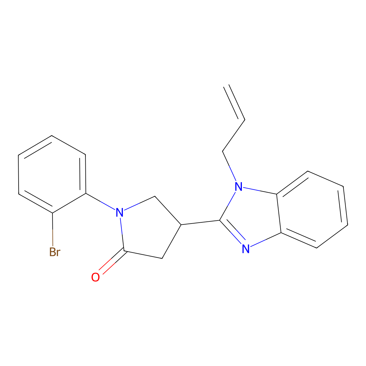 1-(2-Bromophenyl)-4-(1-prop-2-enylbenzimidazol-2-yl)pyrrolidin-2-one molecular structure, CAS 847396-23-0