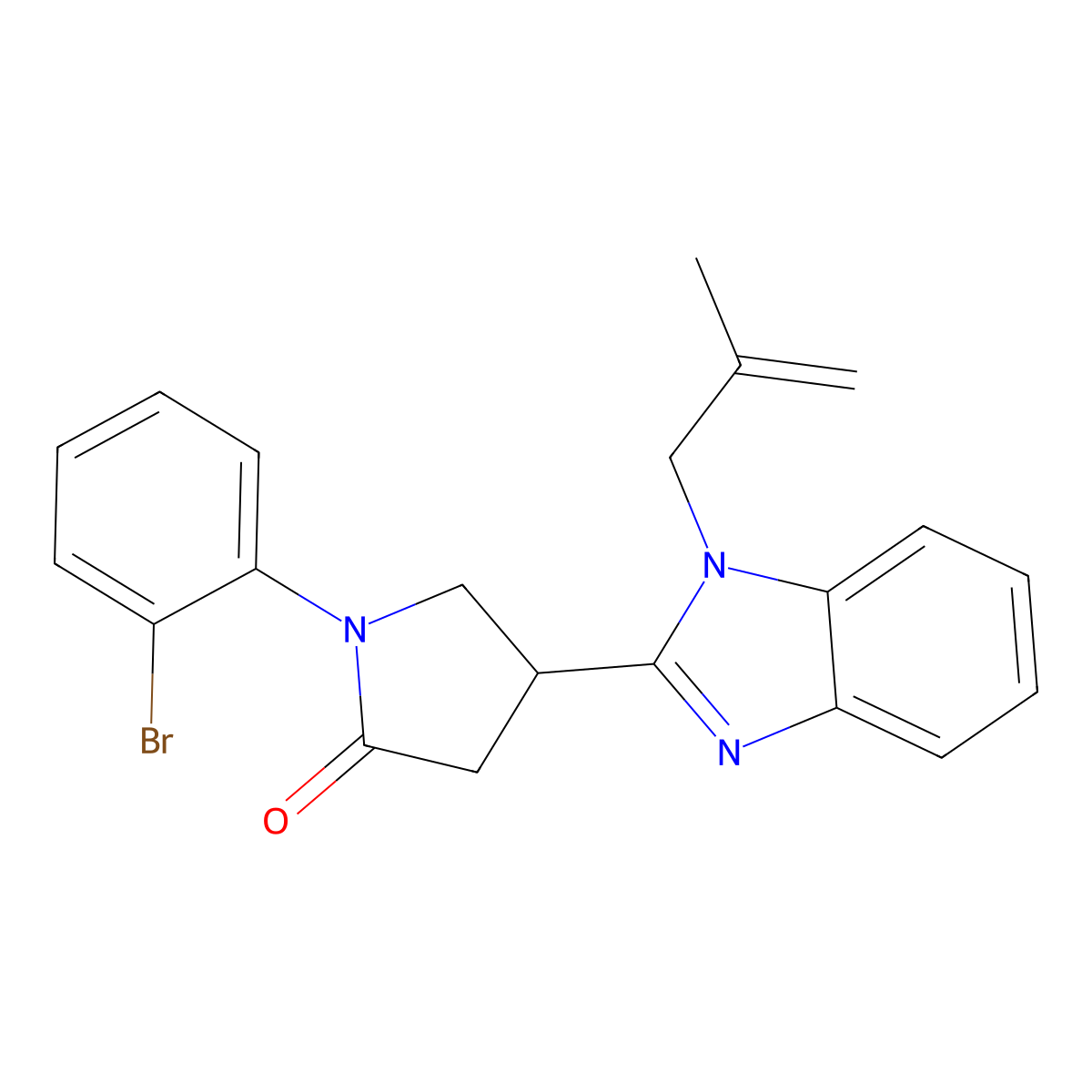 1-(2-bromophenyl)-4-(1-(2-methylallyl)-1H-benzo[d]imidazol-2-yl)pyrrolidin-2-one molecular structure, CAS 847396-24-1