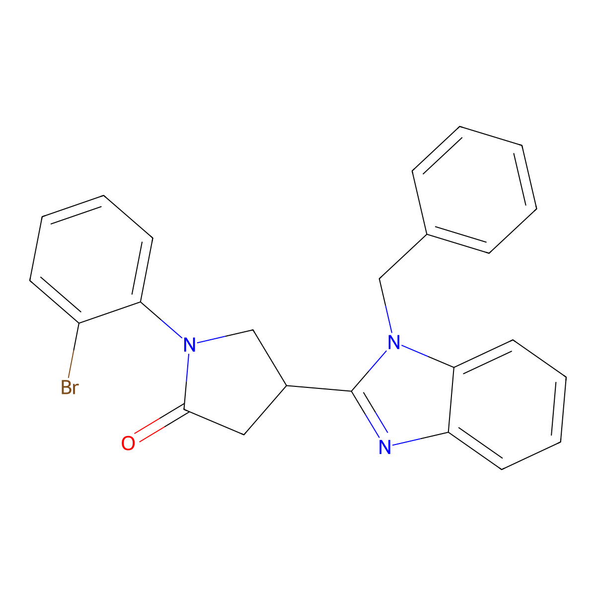 4-(1-benzyl-1H-1,3-benzodiazol-2-yl)-1-(2-bromophenyl)pyrrolidin-2-one molecular structure, CAS 847396-27-4