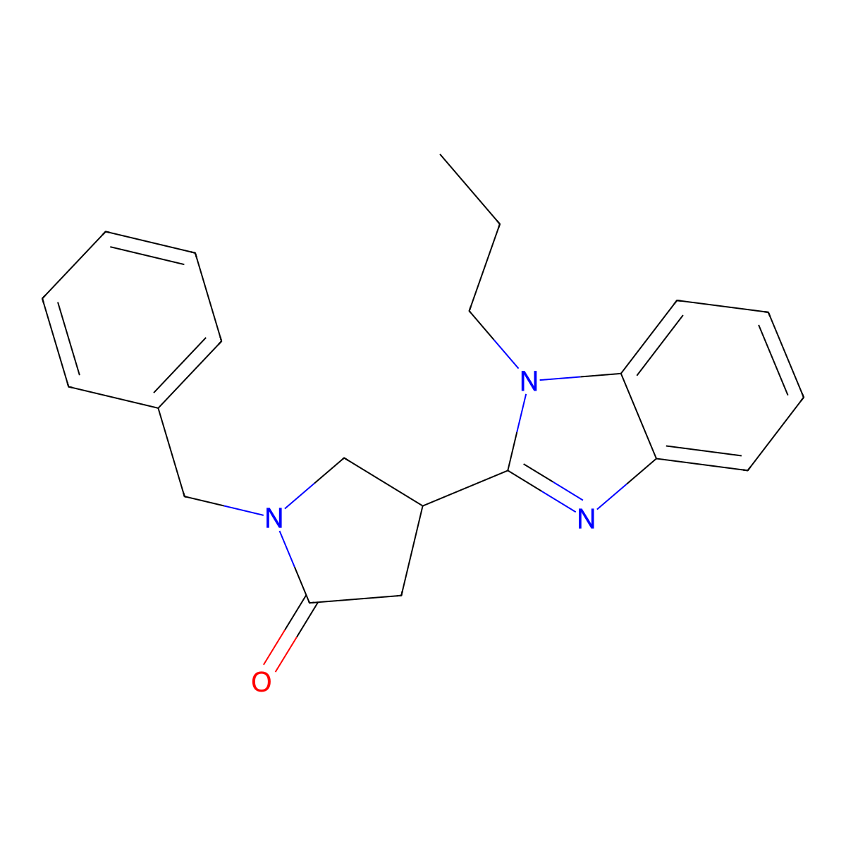 1-Benzyl-4-(1-propylbenzimidazol-2-yl)pyrrolidin-2-one molecular structure, CAS 847396-35-4