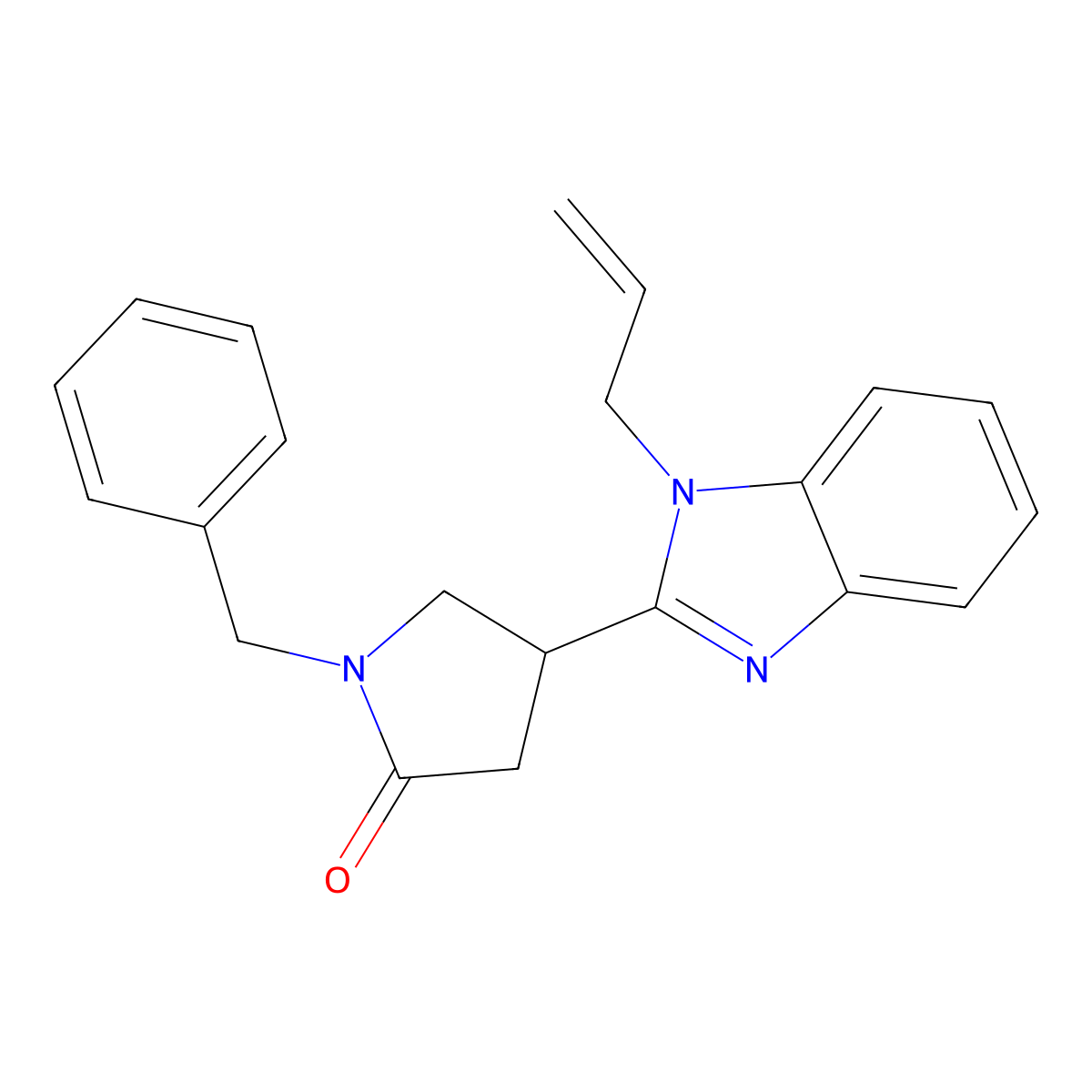 4-(1-allyl-1H-benzo[d]imidazol-2-yl)-1-benzylpyrrolidin-2-one molecular structure, CAS 847396-36-5