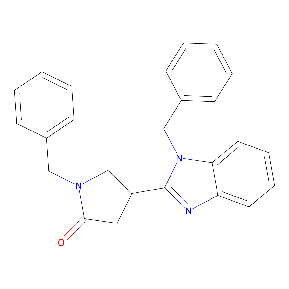 1-Benzyl-4-(1-benzylbenzimidazol-2-yl)pyrrolidin-2-one molecular structure, CAS 847396-41-2