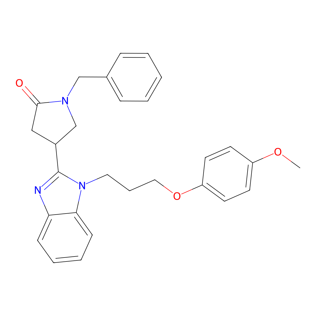 1-Benzyl-4-[1-[3-(4-methoxyphenoxy)propyl]benzimidazol-2-yl]pyrrolidin-2-one molecular structure, CAS 847396-64-9