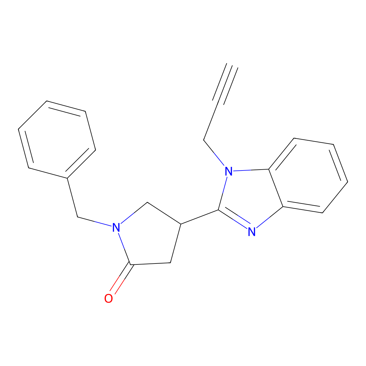 1-Benzyl-4-(1-prop-2-ynylbenzimidazol-2-yl)pyrrolidin-2-one molecular structure, CAS 847396-67-2