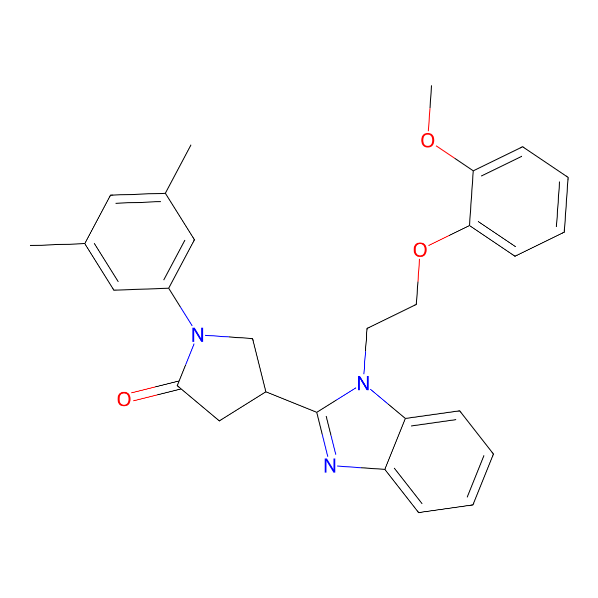 1-(3,5-Dimethylphenyl)-4-[1-[2-(2-methoxyphenoxy)ethyl]benzimidazol-2-yl]pyrrolidin-2-one molecular structure, CAS 847397-16-4